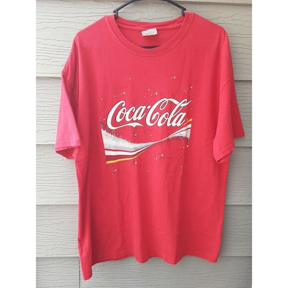 Coca Cola Men's Short Sleeve T-shirt Hanes Heavyweight Tag Size XL - Picture 1 of 6